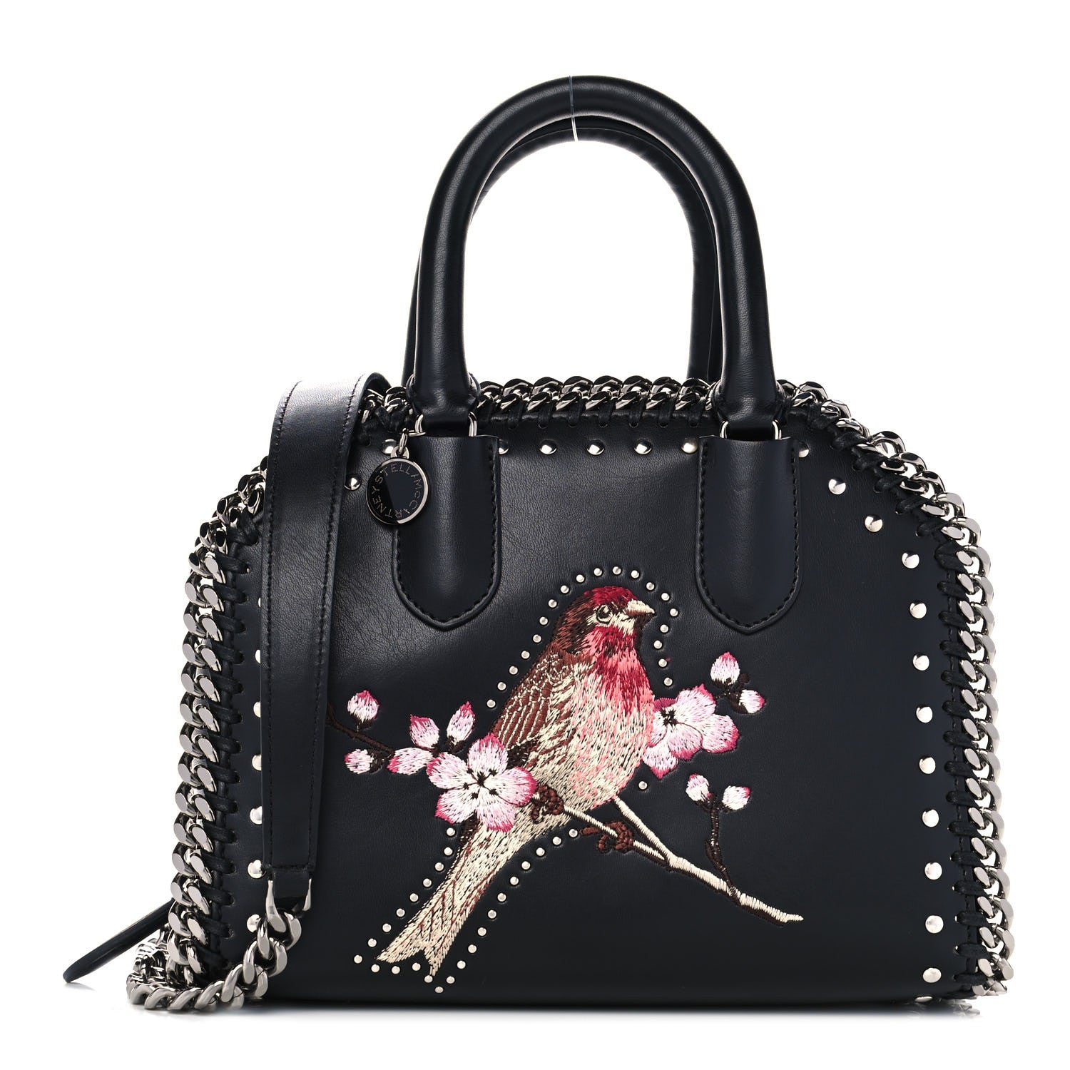Stella McCartney Eco Alter Nappa Mini Falabella Box Bird Top Handle Bag Black 1 of 10