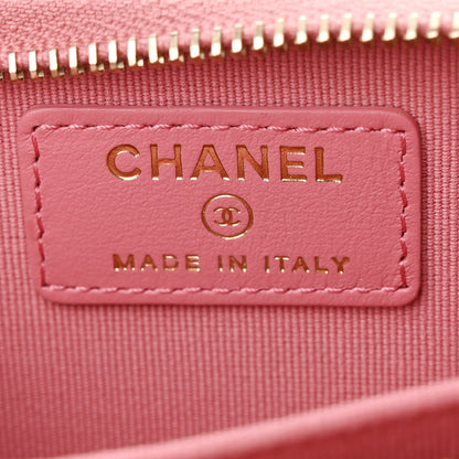 Chanel Caviar Quilted Zip Card Holder Pink 6 of 9