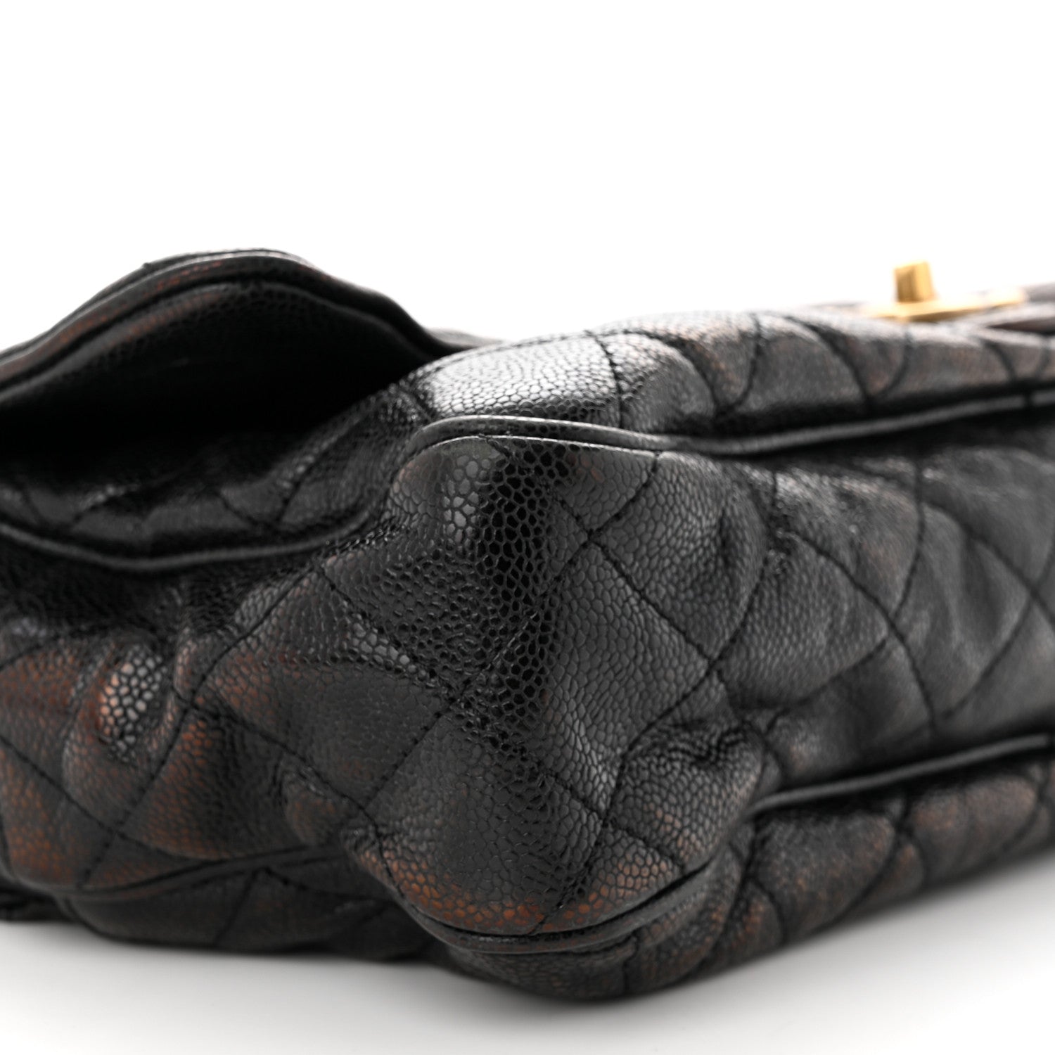 Chanel Crumpled Grained Calfskin Quilted Large Shiva Flap Black 9 of 13