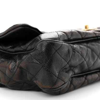 Chanel Crumpled Grained Calfskin Quilted Large Shiva Flap Black 9 of 13