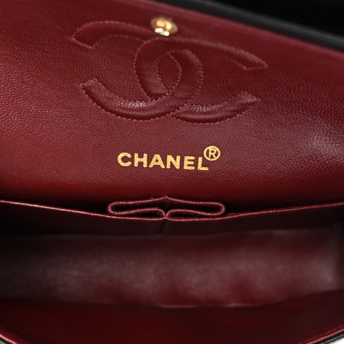 Lambskin Quilted Small Double Flap Black