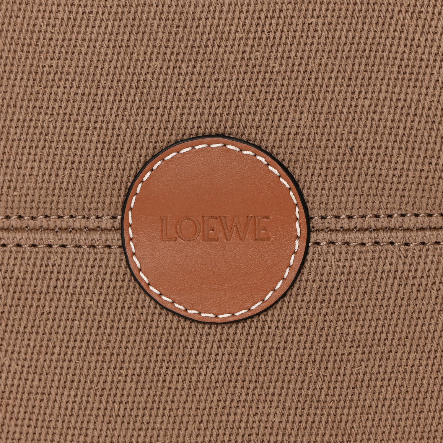 Loewe Canvas Calfskin Cushion Tote Taupe 13 of 15