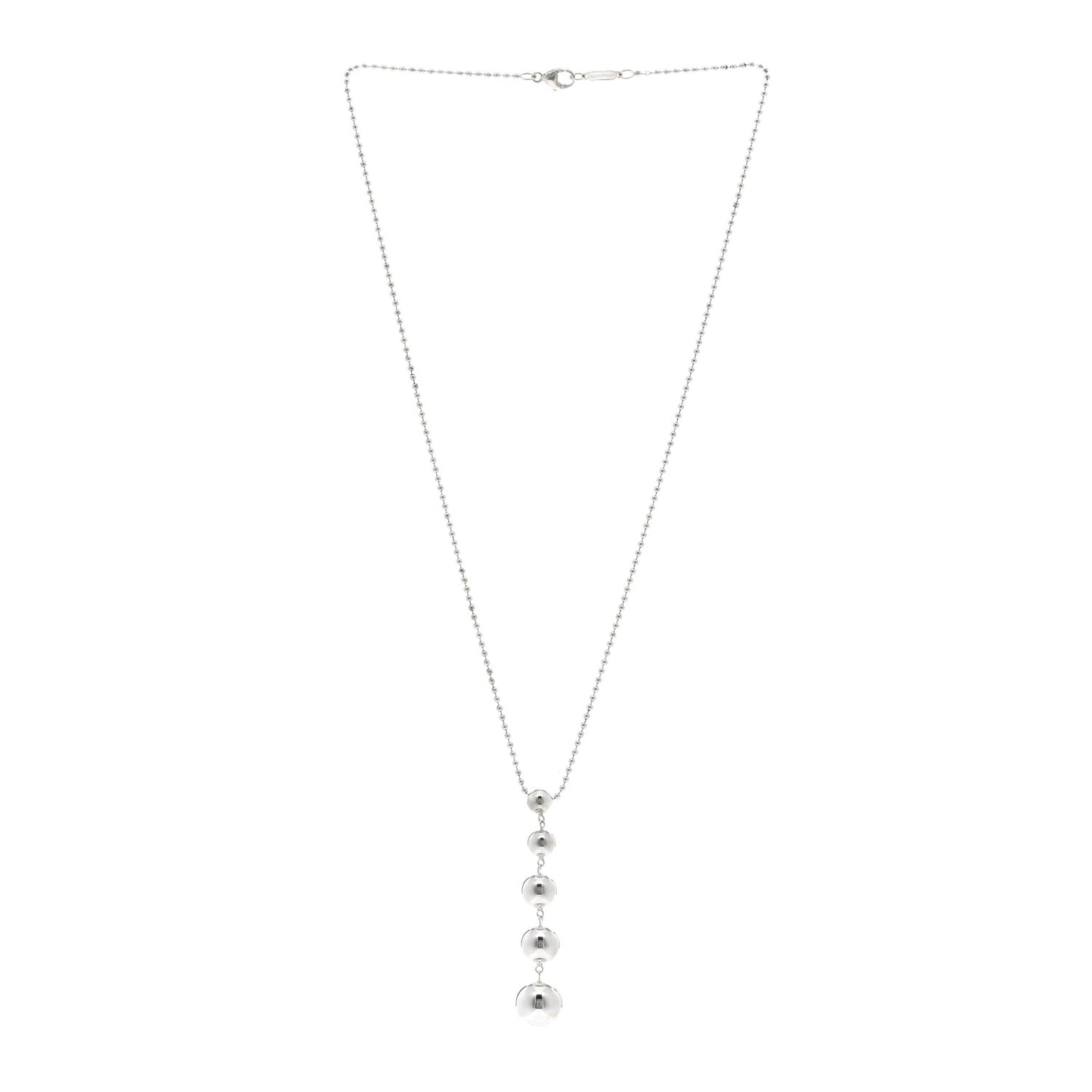 Sterling Silver Graduated Ball Drop Necklace