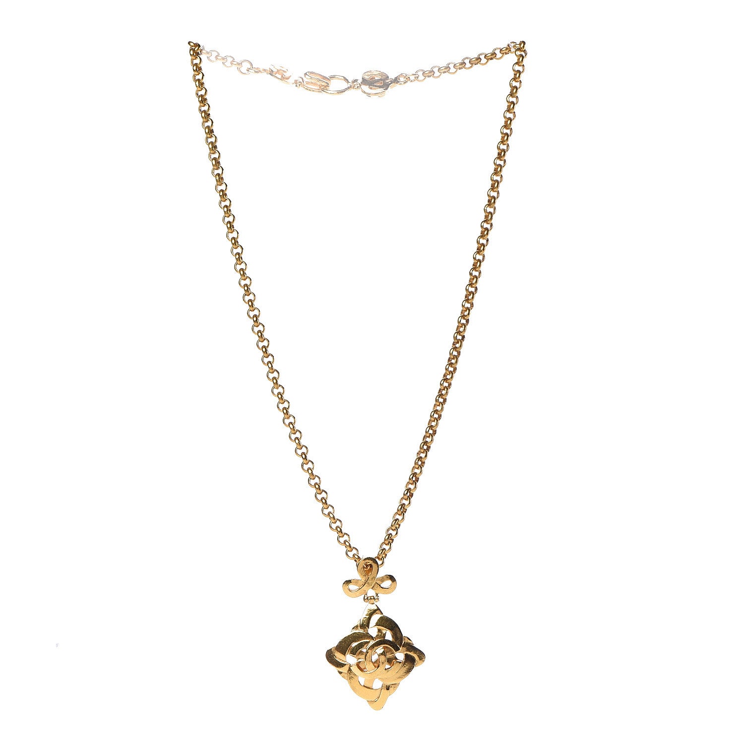 Chanel CC Chain Pendant Long Necklace Gold 3 of 5