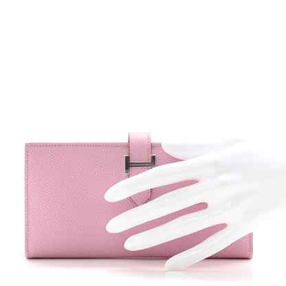 Hermes Epsom Bearn Gusset Wallet Mauve Sylvestre 2 of 8