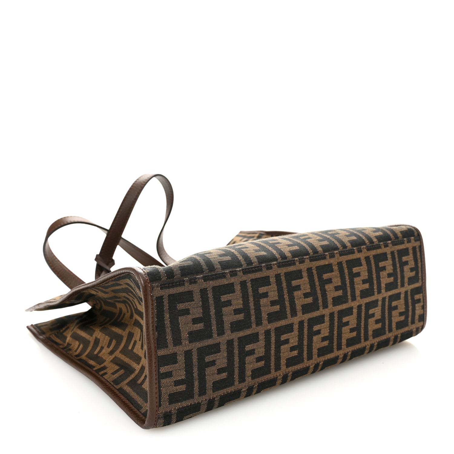Fendi Zucca Vitello Artic Tote Tobacco Castagna 4 of 9