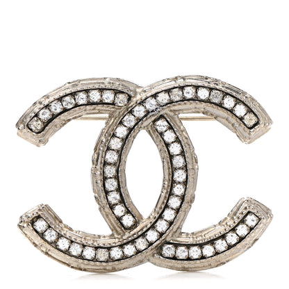 Chanel Crystal CC Brooch Silver 1 of 5