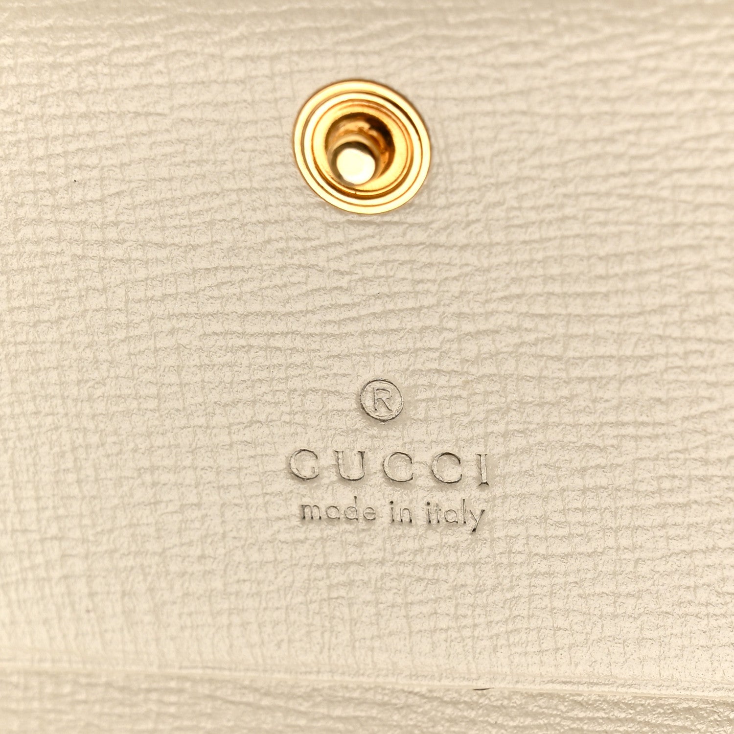 Gucci GG Supreme Monogram Azalea Calfskin Horsebit 1955 Card Case Wallet Beige Ebony Mystic White 6 of 7