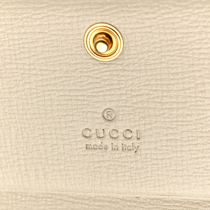 Gucci GG Supreme Monogram Azalea Calfskin Horsebit 1955 Card Case Wallet Beige Ebony Mystic White 6 of 7