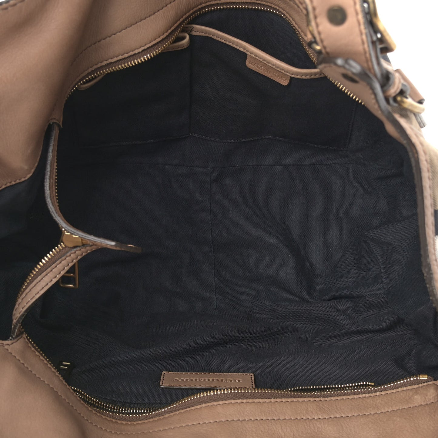 Calfskin House Check Small Brecon Tote Tan