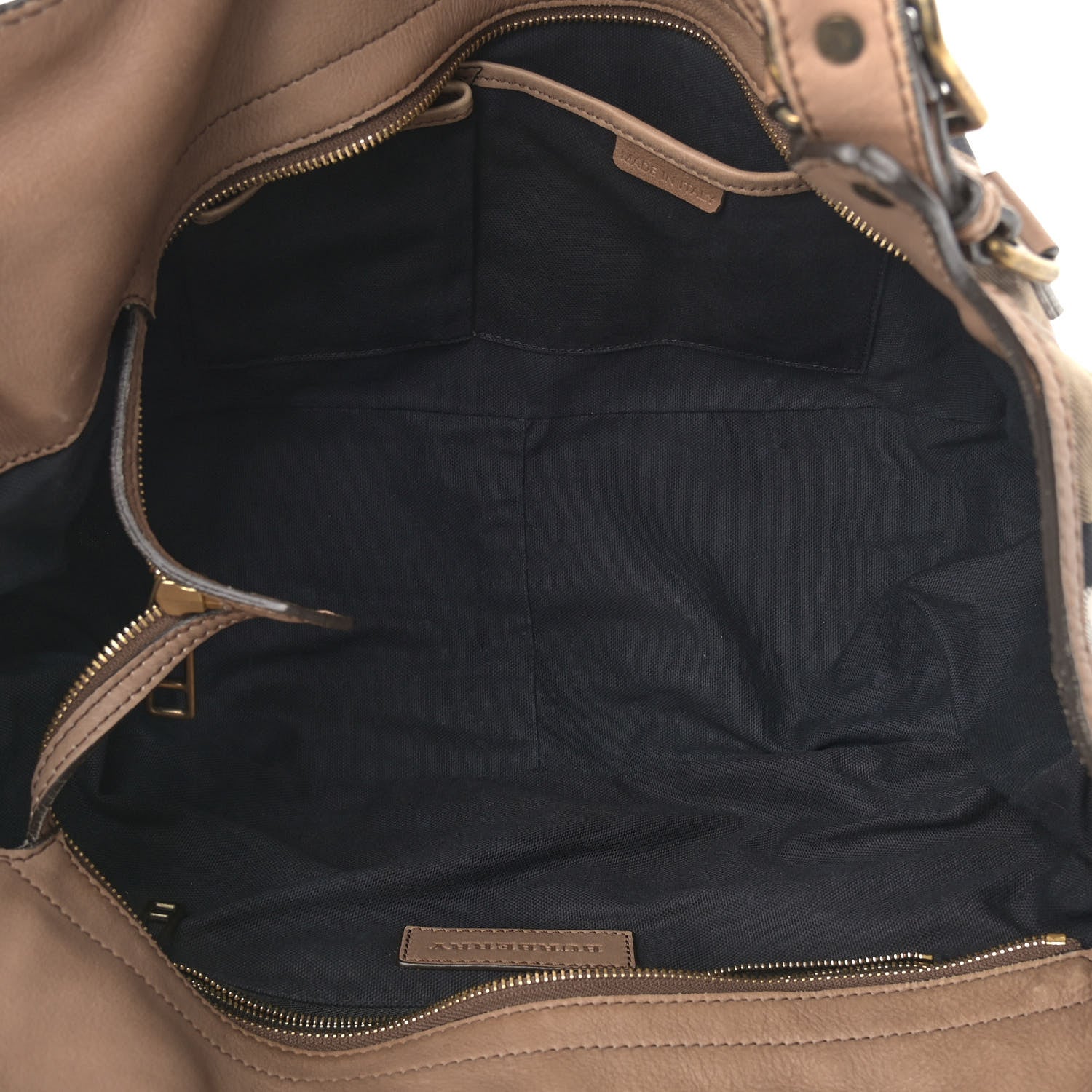 Burberry Calfskin House Check Small Brecon Tote Tan 5 of 20