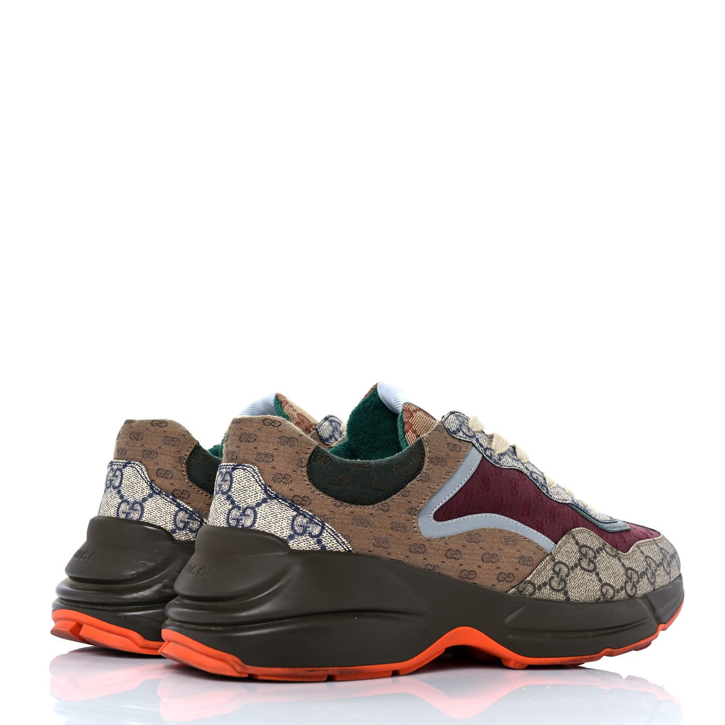 GG Supreme Monogram Mix Monogram Mens Rhyton Sneakers 8 Bordeaux Beige Ebony