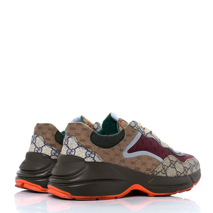 Gucci GG Supreme Monogram Mix Monogram Mens Rhyton Sneakers 8 Bordeaux Beige Ebony 4 of 8