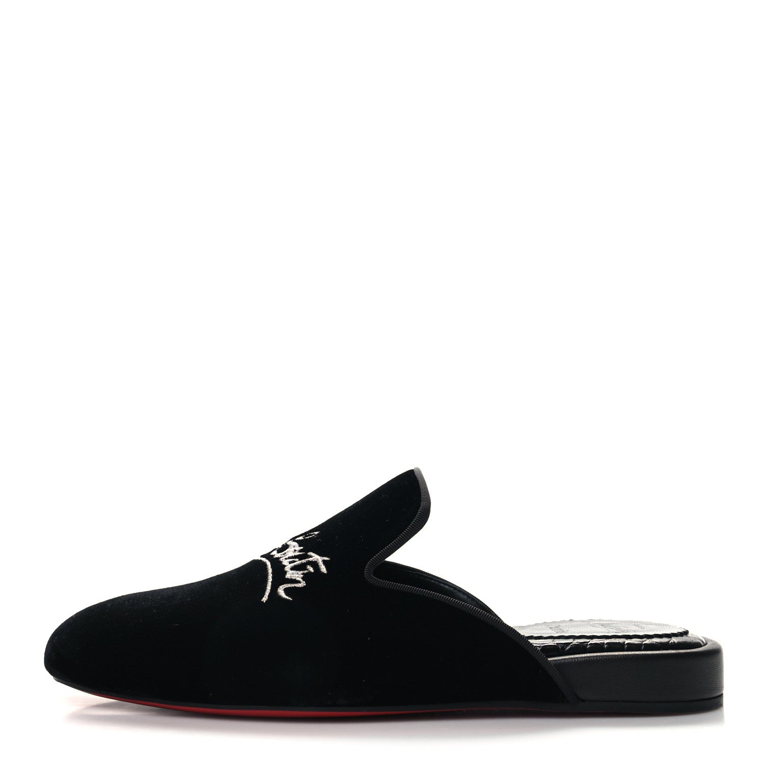 Christian Louboutin Velvet Womens Coolito Loafer Mules 38 Black 1 of 8