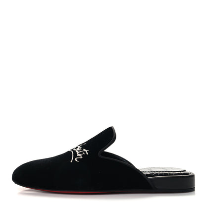 Christian Louboutin Velvet Womens Coolito Loafer Mules 38 Black 1 of 8