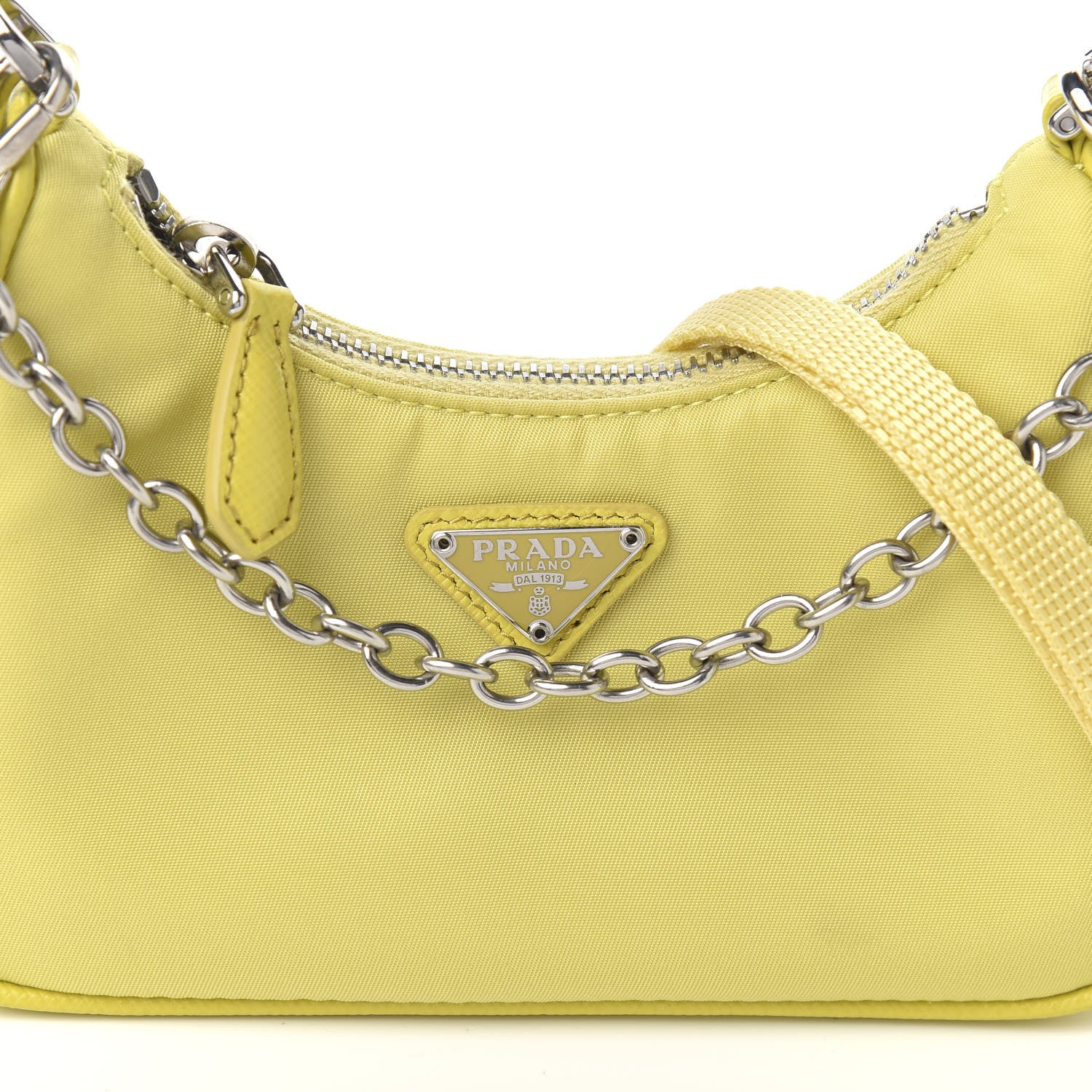 Prada Tessuto Nylon Saffiano Mini Re-Edition 2000 Shoulder Bag Ananas 9 of 10