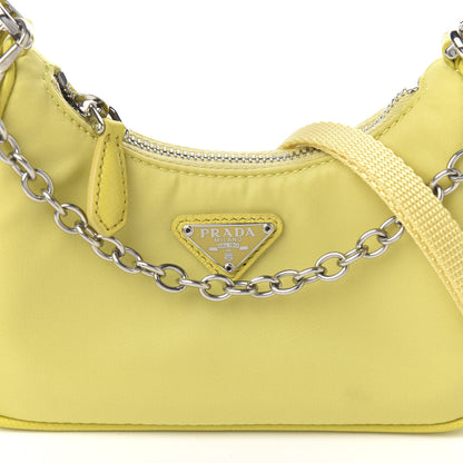 Prada Tessuto Nylon Saffiano Mini Re-Edition 2000 Shoulder Bag Ananas 9 of 10