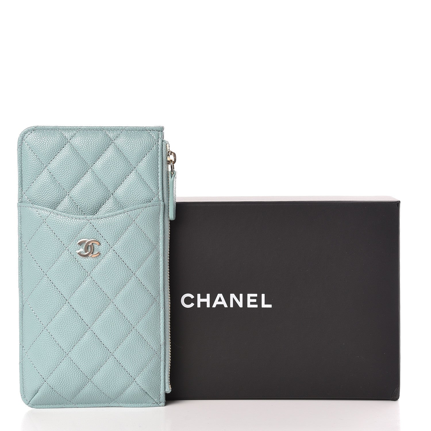 Chanel Caviar Quilted Classic iPhone Pouch Blue 8 of 8