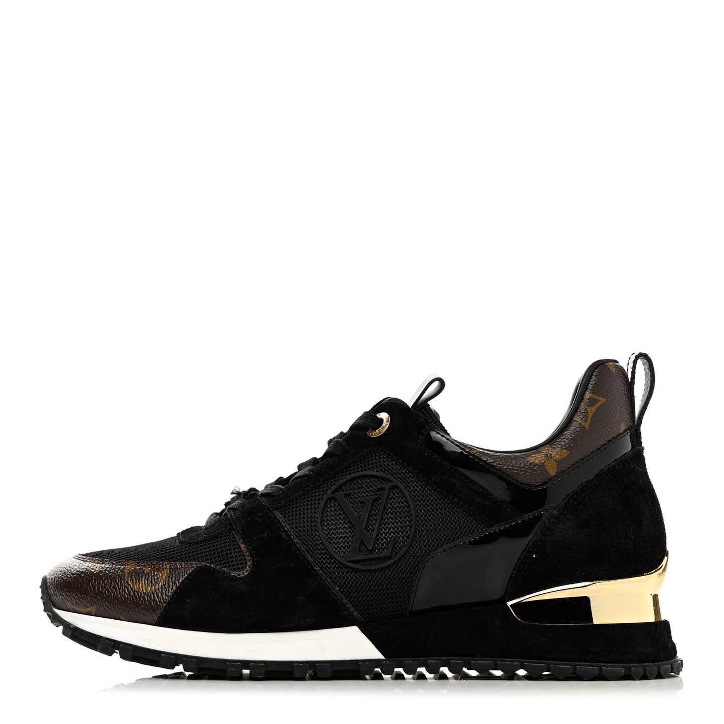Suede Monogram Run Away Sneakers 38.5 Black