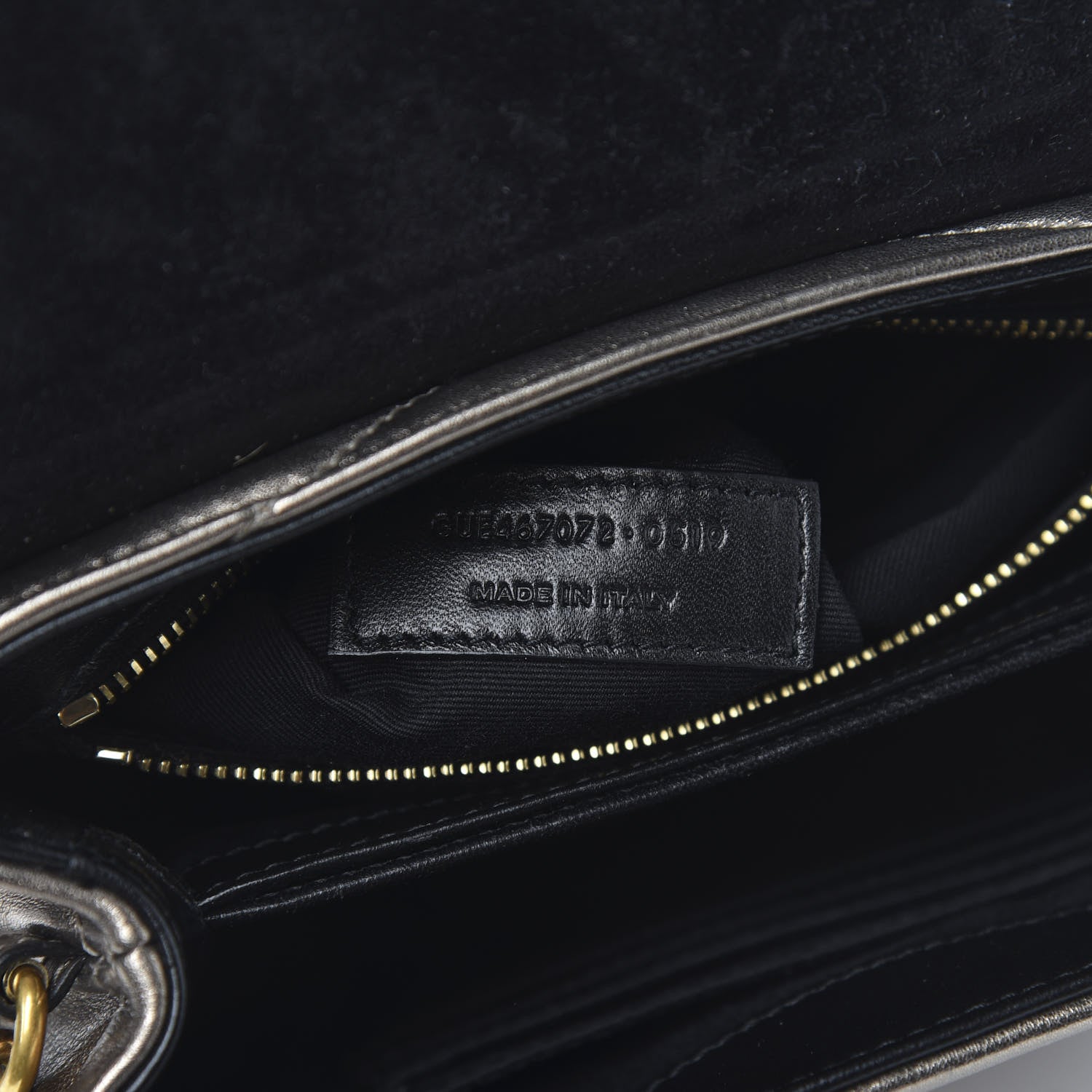 Saint Laurent Metallic Calfskin Y Quilted Monogram Toy Loulou Crossbody Bag Piombo 6 of 10