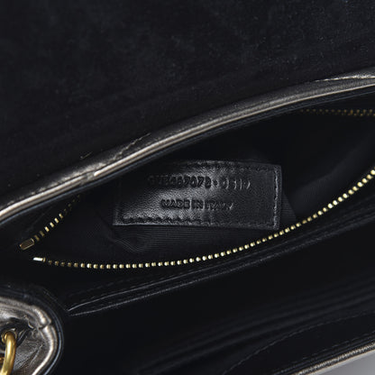 Saint Laurent Metallic Calfskin Y Quilted Monogram Toy Loulou Crossbody Bag Piombo 6 of 10
