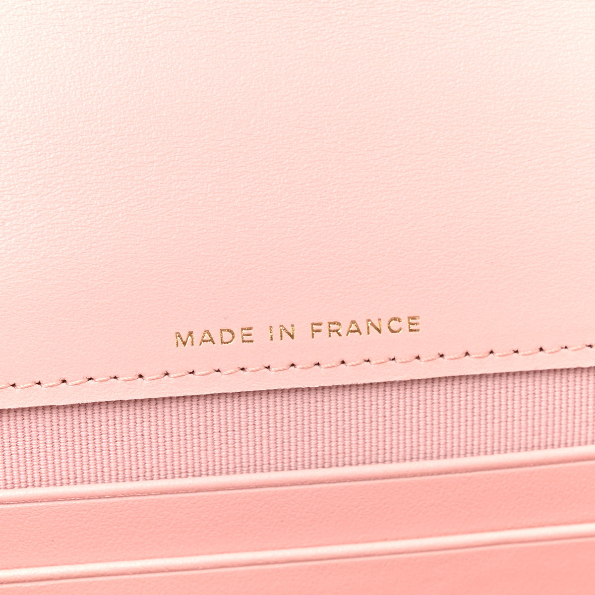 Shiny Caviar Quilted Flap Charm Wallet On Chain WOC Light Pink