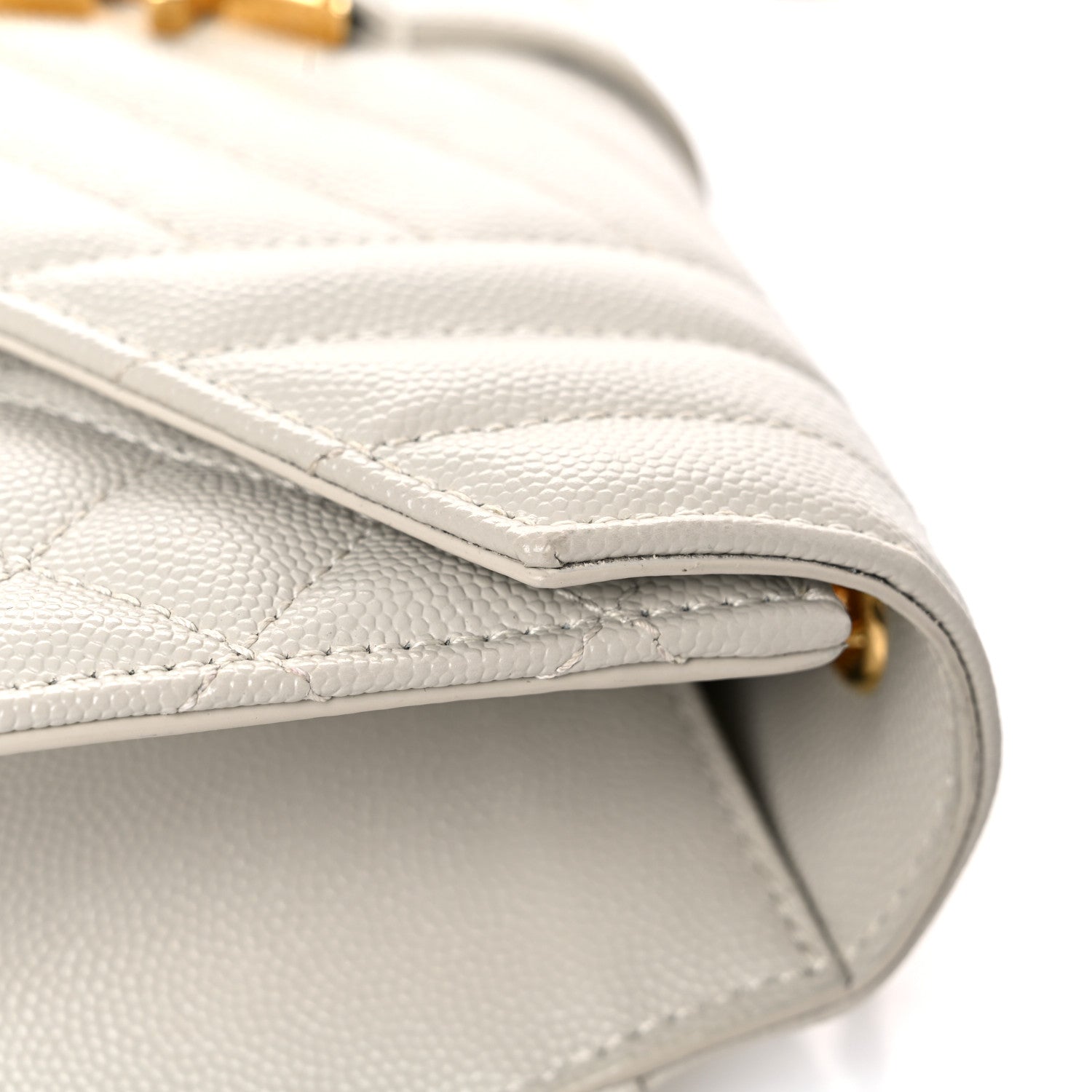 Saint Laurent Grain De Poudre Textured Mixed Matelasse Triquilt Small Monogram Satchel Crema Soft 15 of 16