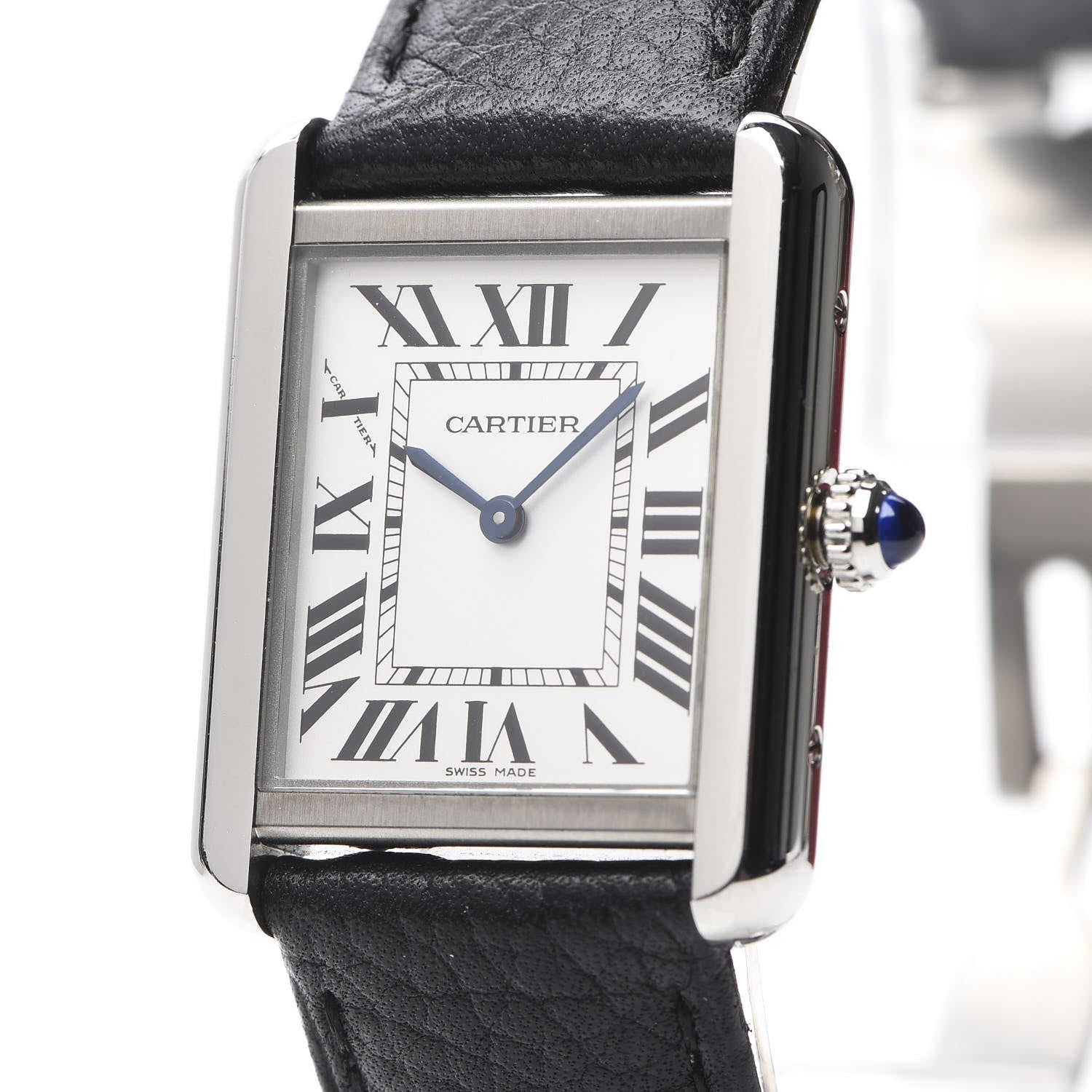 Cartier Stainless Steel Calfskin 24mm Tank Solo Quartz Watch 8 of 9