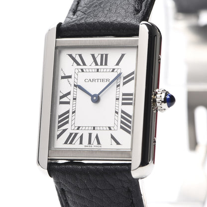 Cartier Stainless Steel Calfskin 24mm Tank Solo Quartz Watch 8 of 9
