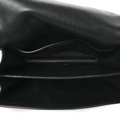 Saint Laurent Suede Smooth Calfskin Monogram Medium Solferino Soft Satchel Black 5 of 11