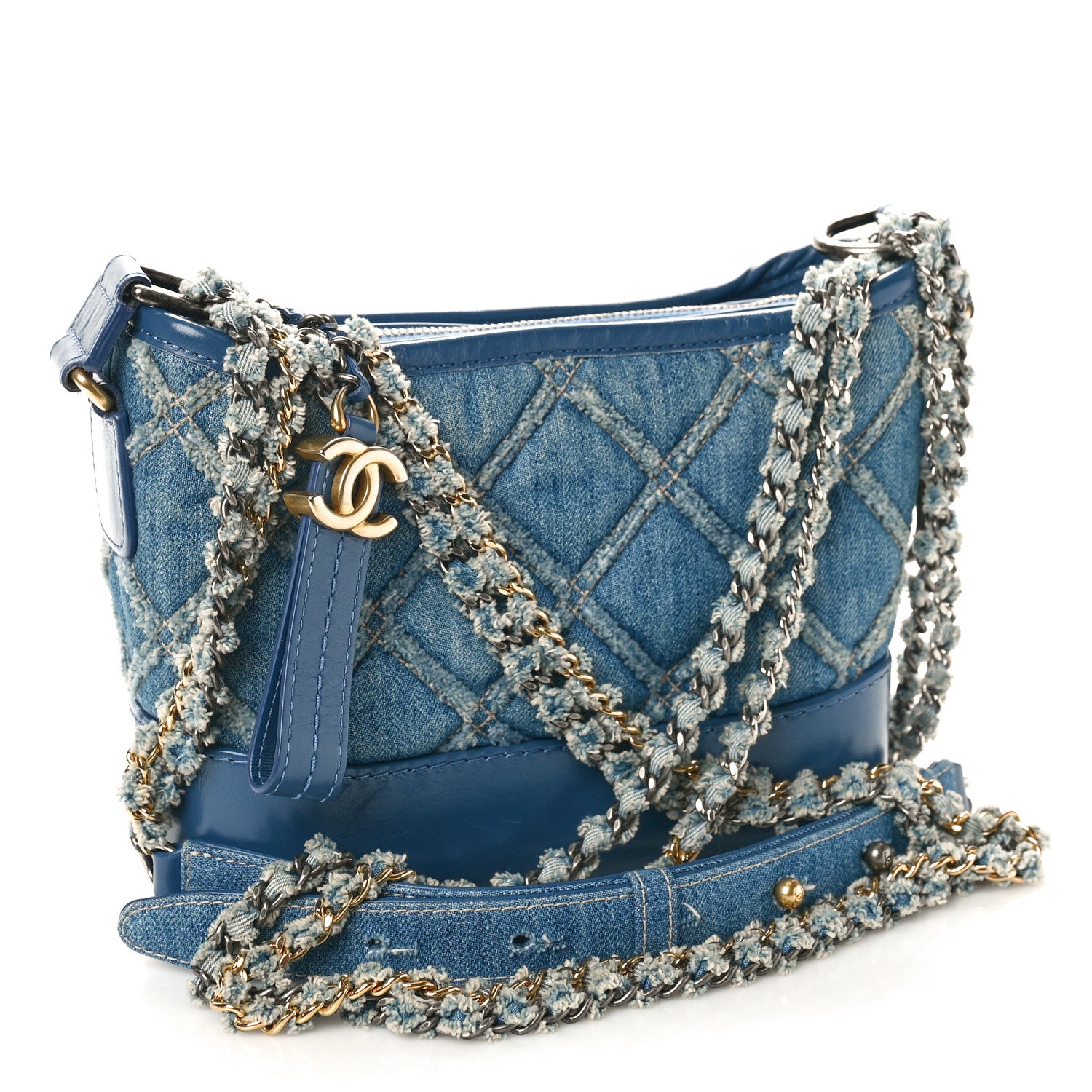 Chanel Denim Calfskin Small Gabrielle Hobo Blue 3 of 10