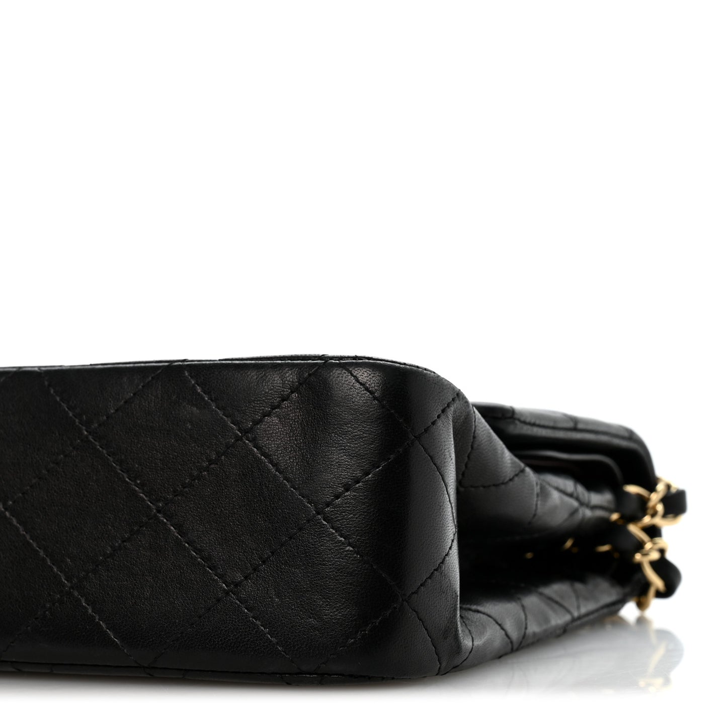 Lambskin Quilted Medium Double Flap Black