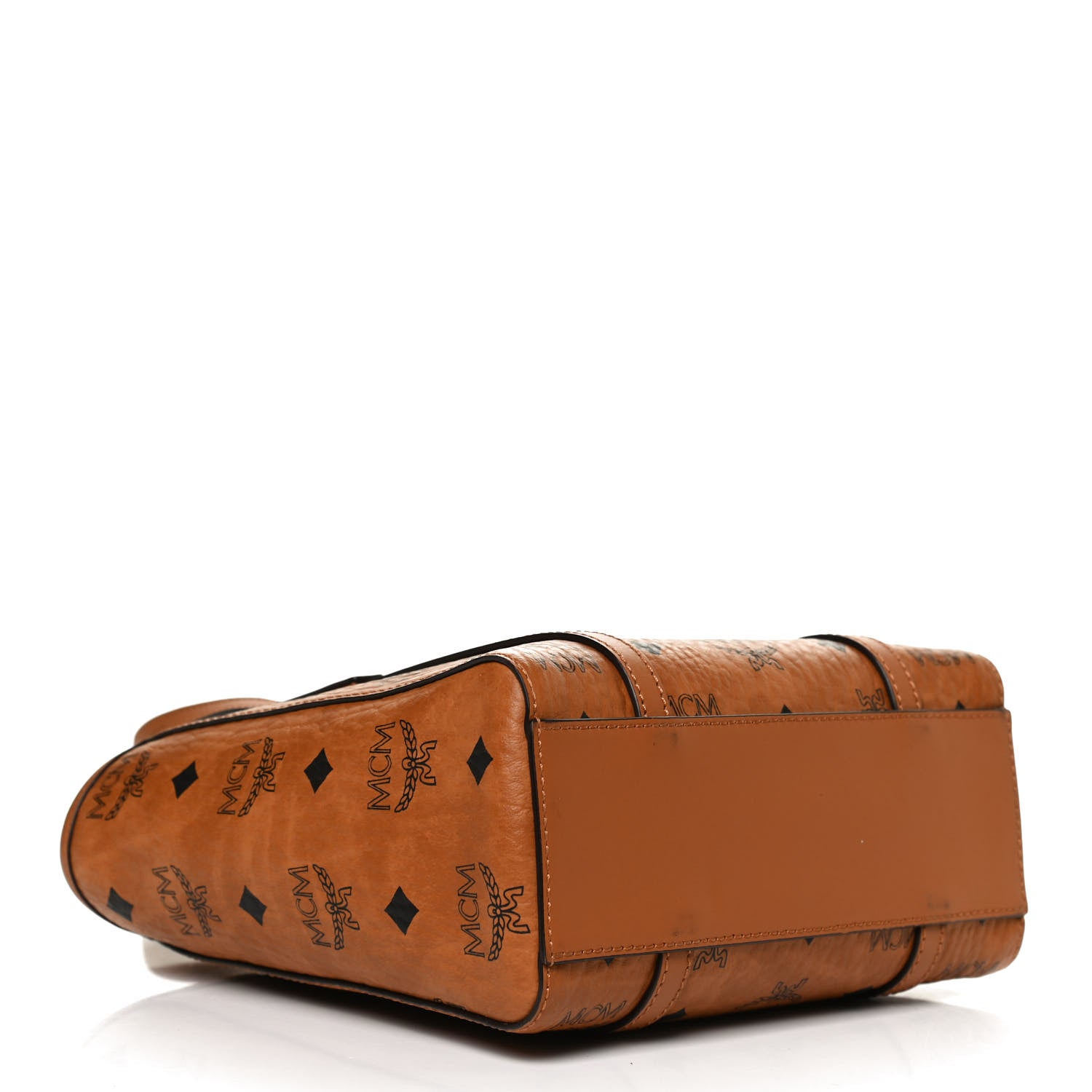 MCM Visetos Mini Toni Shopper Tote Cognac 4 of 14