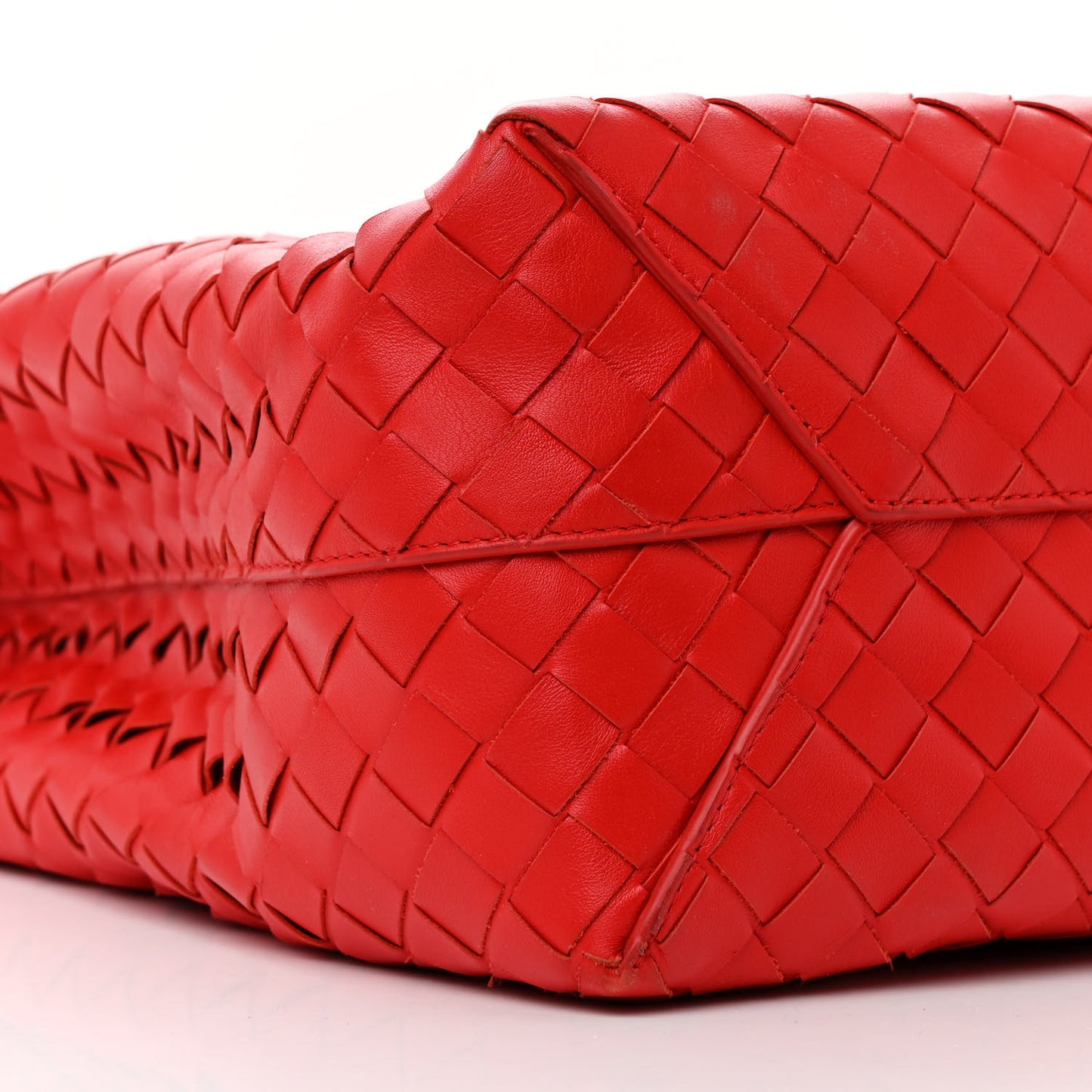 Nappa Intrecciato North South Tote Red