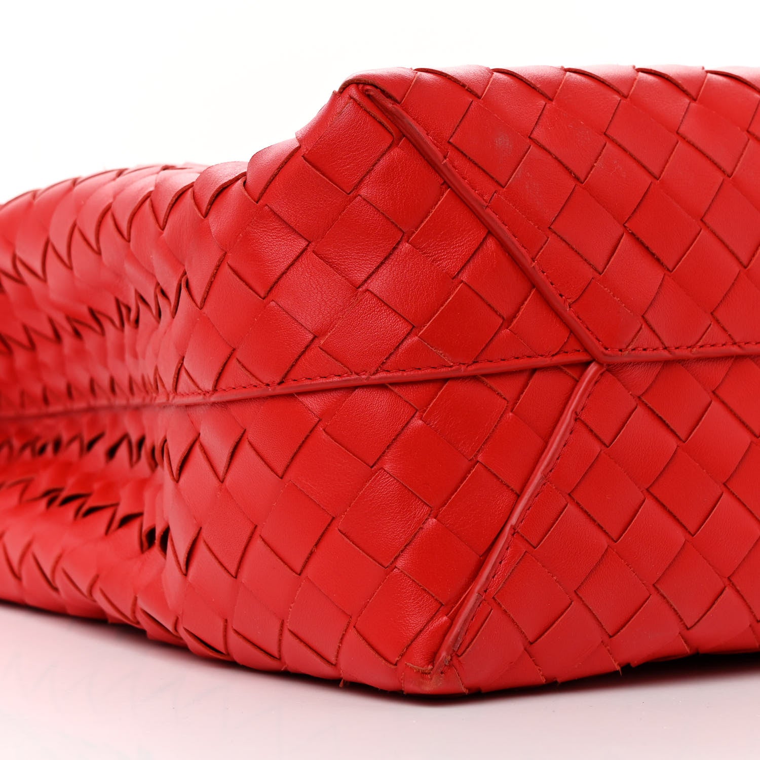 Bottega Veneta Nappa Intrecciato North South Tote Red 9 of 13
