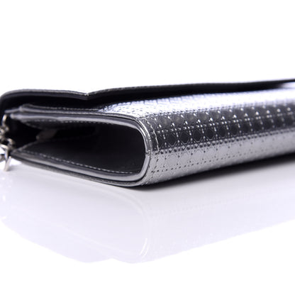 Christian Dior Metallic Patent Micro-Cannage Lady Dior Croisiere Chain Wallet Silver 5 of 8