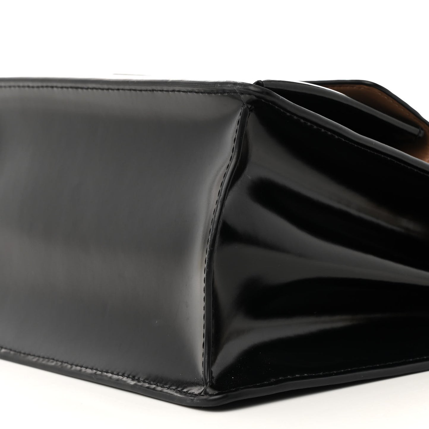 Shiny Calfskin Uptown Shoulder Bag Black