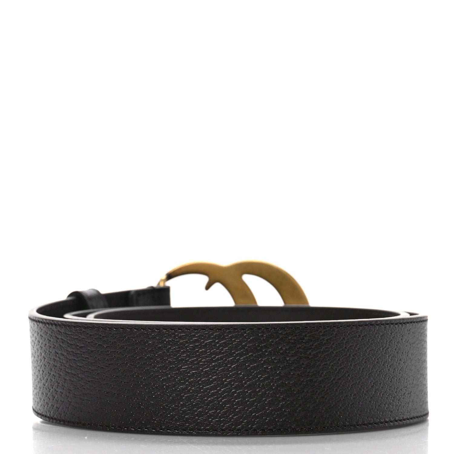 Gucci Textured Dollar Calfskin Double G 40mm Belt 85 34 Dark Cocoa 2 of 3