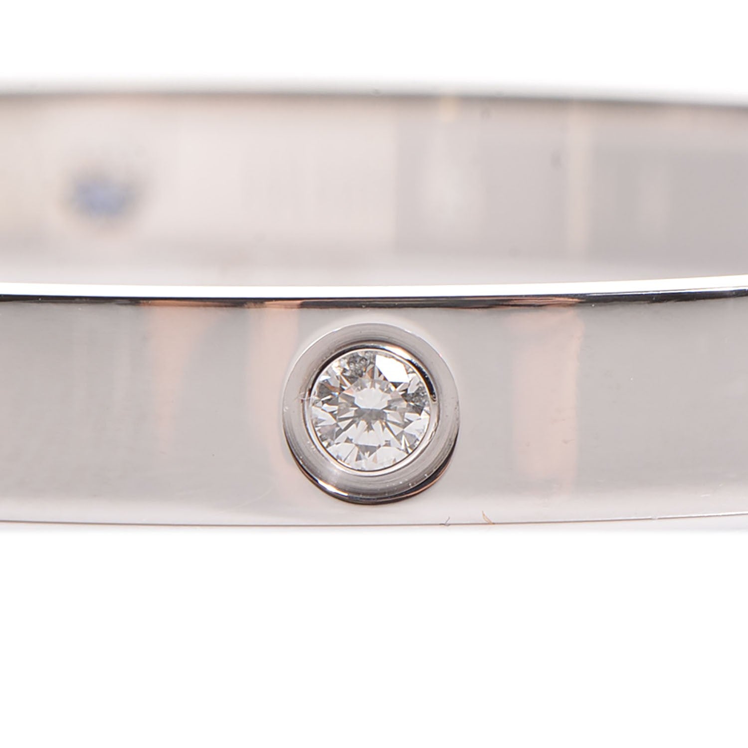 Cartier 18K White Gold 4 Diamond LOVE Bracelet 17 7 of 7