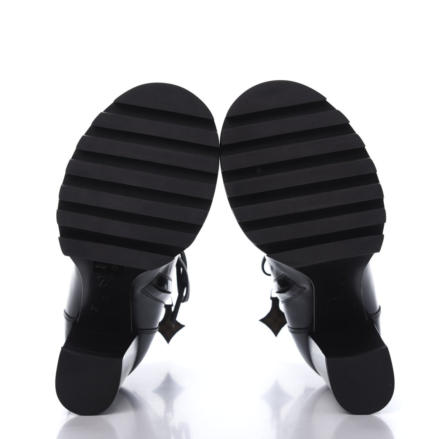 Patent Calfskin Monogram Star Trail Ankle Boots 37 Black