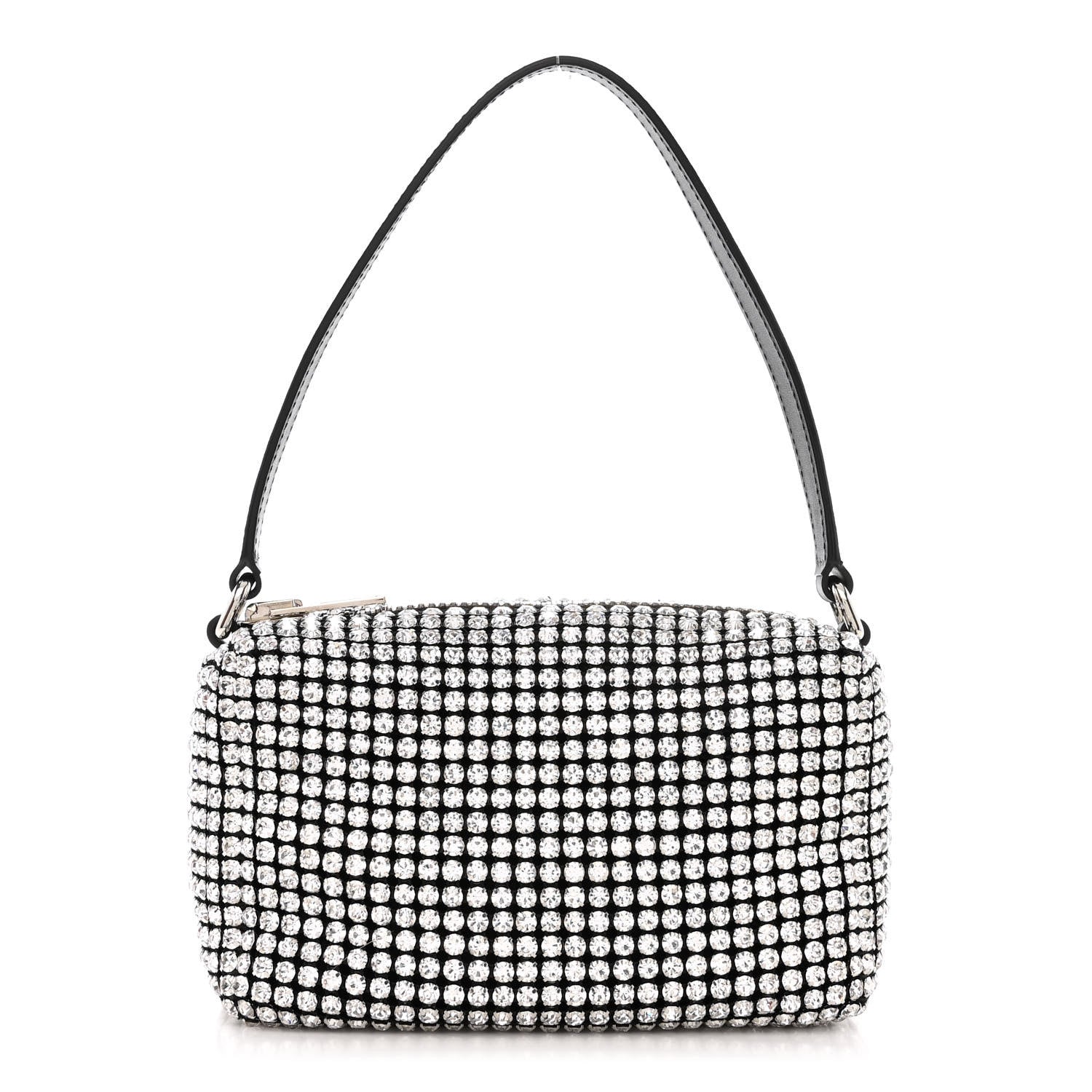 Alexander Wang Mesh Crystal Rhinestone Mini Heiress Pouch Black Silver 1 of 11