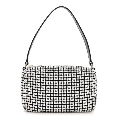 Alexander Wang Mesh Crystal Rhinestone Mini Heiress Pouch Black Silver 1 of 11