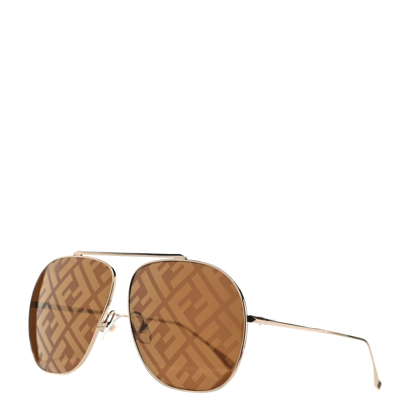 Metal Fendi Forever Aviator Sunglasses FF0407/G/S Gold