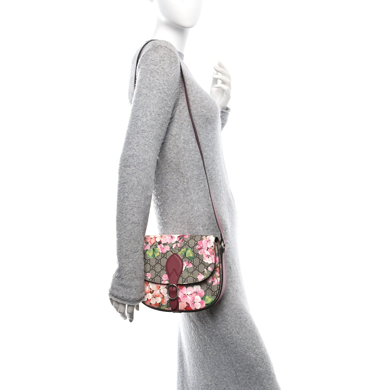 Gucci GG Supreme Monogram Blooms Small Messenger Shoulder Bag Beige Multicolor Dry Rose 2 of 11