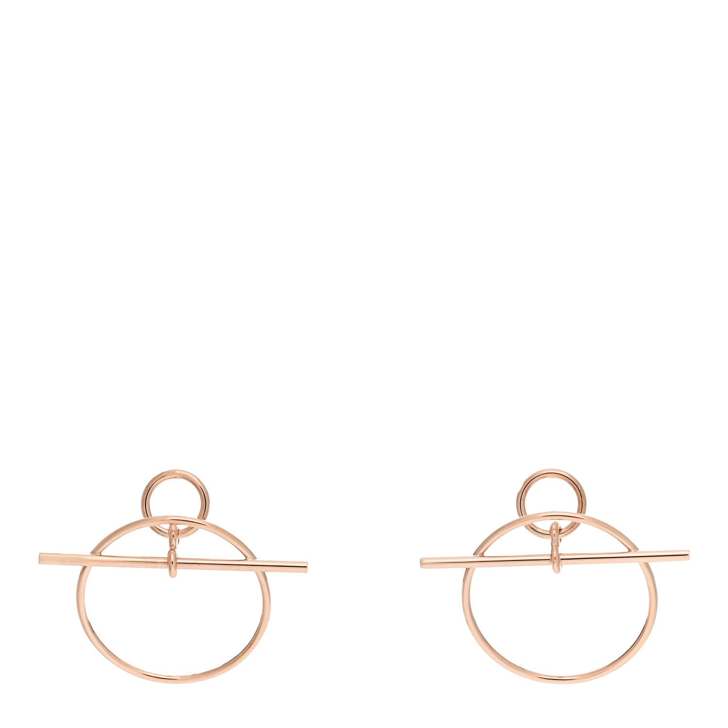 Hermes 18K Rose Gold PM Loop Earrings 1 of 5