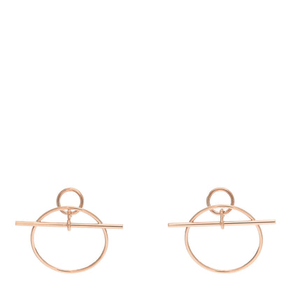 Hermes 18K Rose Gold PM Loop Earrings 1 of 5