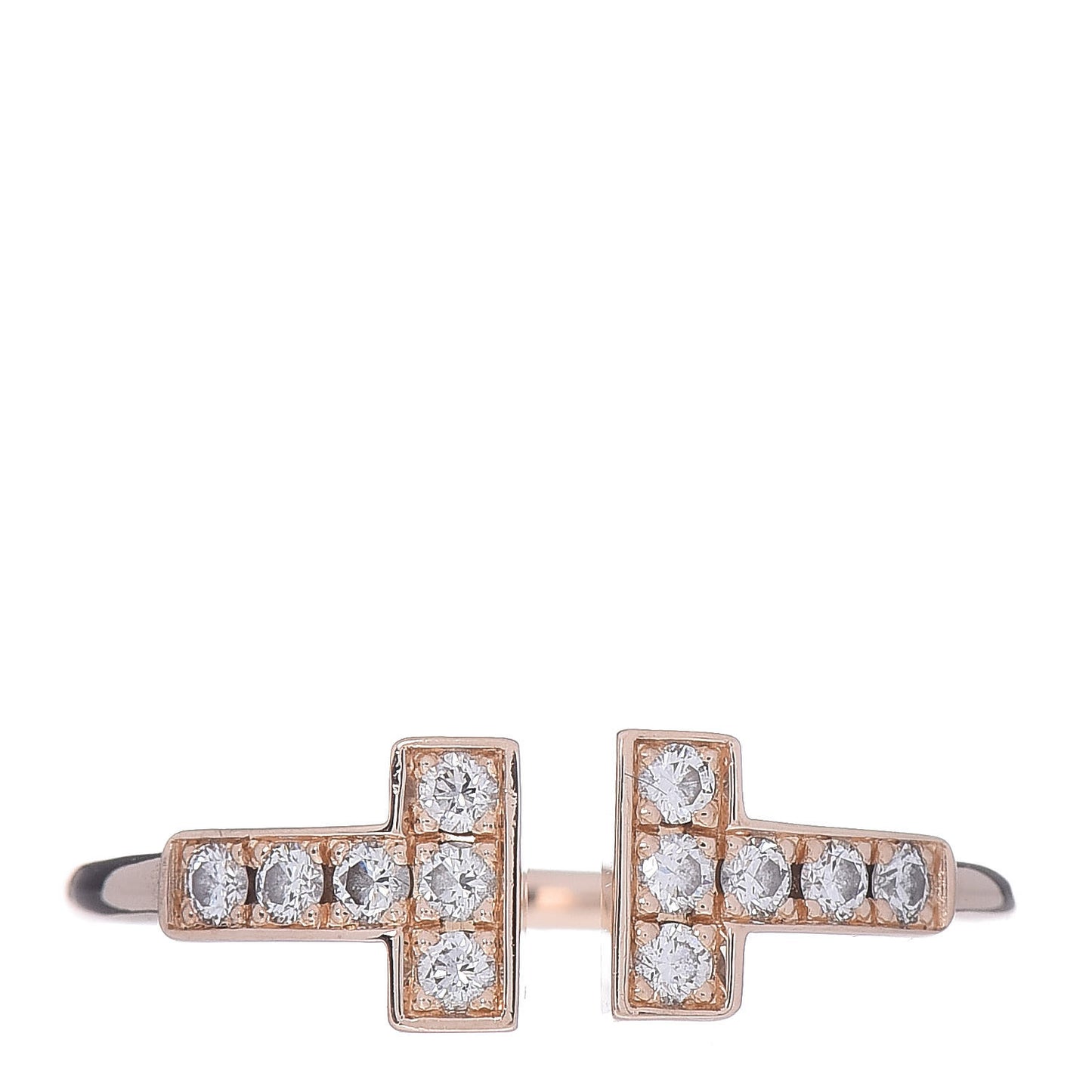 18K Rose Gold Diamond T Wire Ring 47 4.25