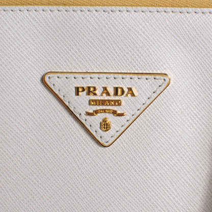 Prada Saffiano Lux Bi-Color Promenade Tote Ginestra White 5 of 9