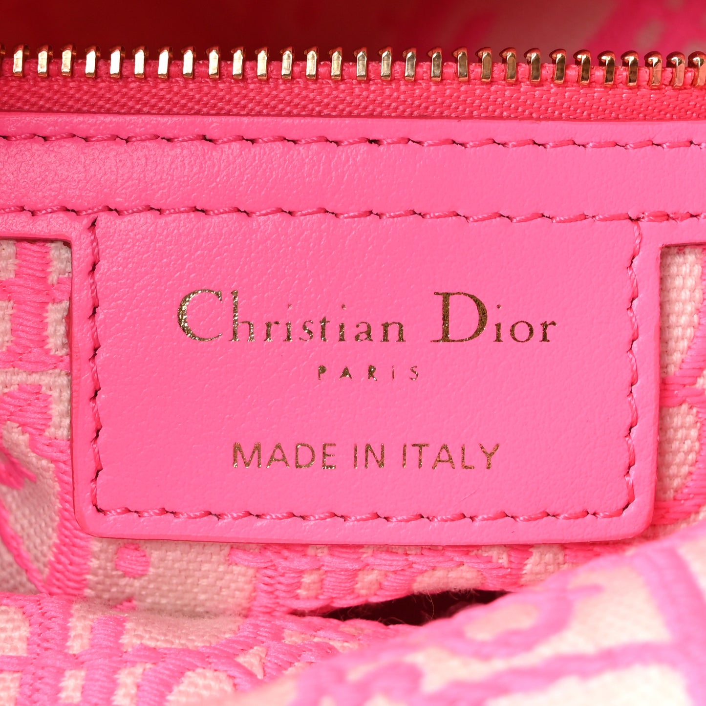 Wicker Oblique Medium Lady Dior Bag Fluorescent Pink