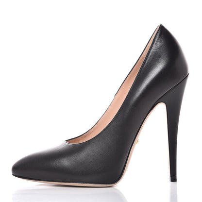 Gucci Nappa Removable Bow Elaisa Platform High Heel Pumps 36.5 Black 2 of 12